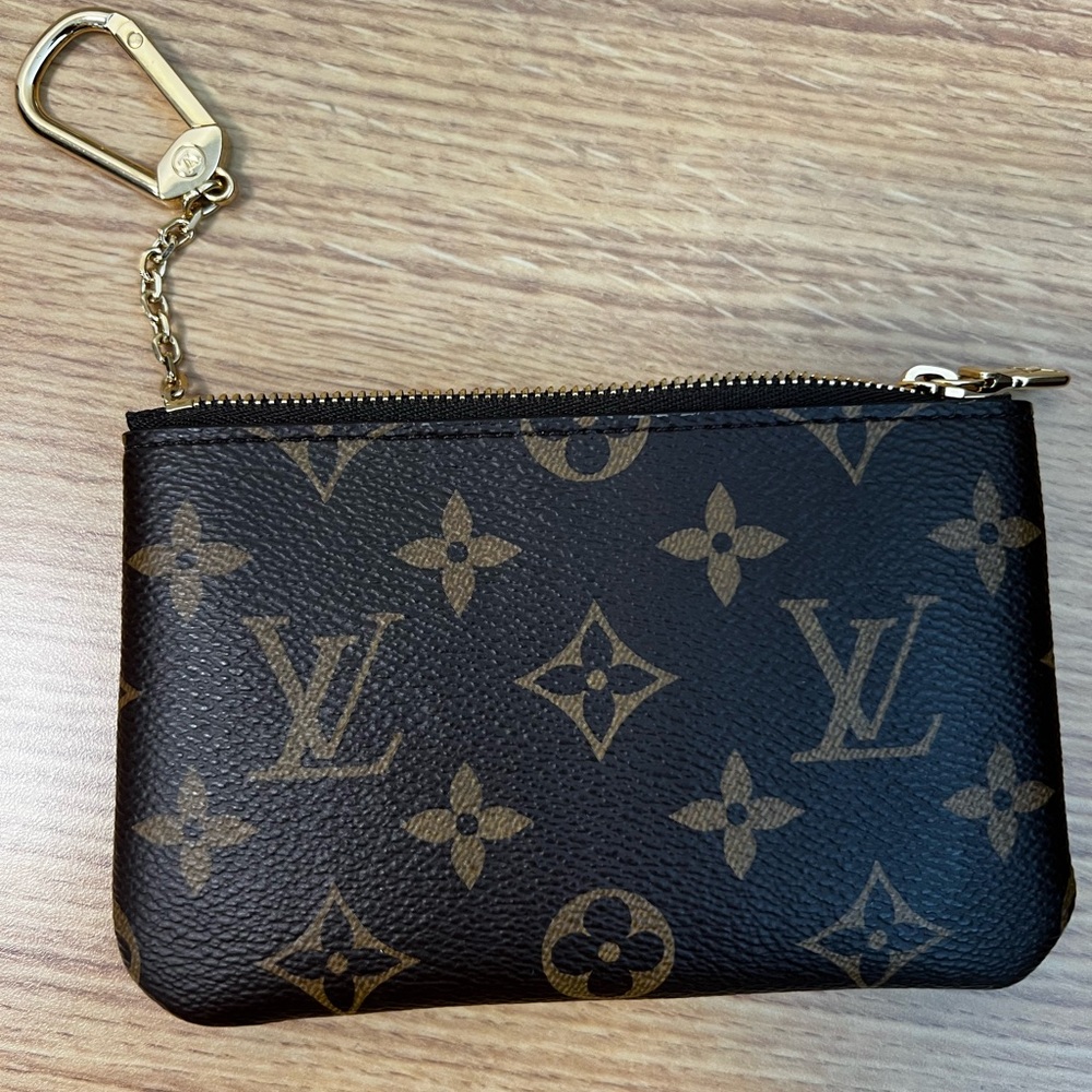 Authentic Louis Vuitton Black and Brown Monogram Pouch Size Small